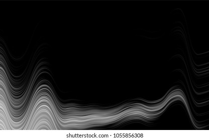 Dark Silver, Gray vector pattern with bent lines. Creative illustration in halftone marble style with gradient. Textured wave pattern for backgrounds.