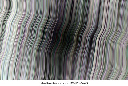 Dark Silver, Gray vector pattern with bent lines. Glitter abstract illustration with wry lines. New composition for your brand book.