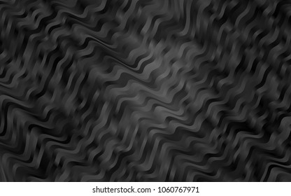 Dark Silver, Gray vector pattern with lines, ovals. Creative illustration in halftone marble style with gradient. Marble style for your business design.