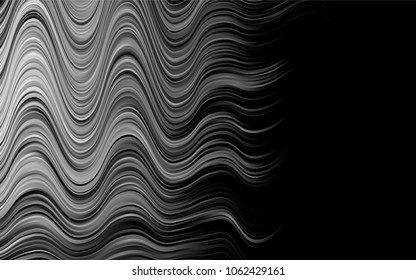 Dark Silver, Gray vector pattern with bent ribbons. Blurred geometric sample with gradient bubbles.  The best blurred design for your business.