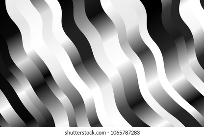 Dark Silver, Gray vector pattern with bent lines. Geometric illustration in marble style with gradient.  A new texture for your  ad, booklets, leaflets.