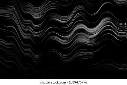 Dark Silver, Gray vector pattern with lava shapes. Geometric illustration in marble style with gradient.  Textured wave pattern for backgrounds.