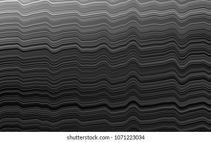 Dark Silver, Gray vector pattern with bent ribbons. Shining crooked illustration in marble style. Brand-new design for your ads, poster, banner.