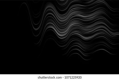 Dark Silver, Gray vector pattern with bent lines. Shining crooked illustration in marble style. The template for cell phone backgrounds.