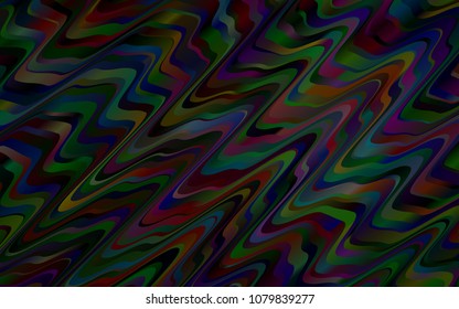 Dark Silver, Gray vector pattern with lava shapes. Shining illustration, which consist of blurred lines, circles. Pattern for your business design.