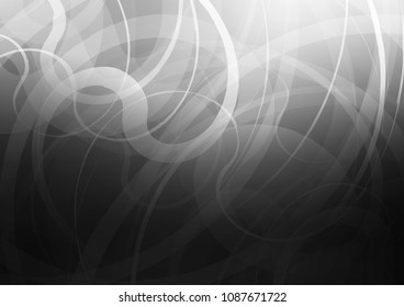Dark Silver, Gray vector pattern with lines, ovals. Modern gradient abstract illustration with bandy lines. Pattern for your business design.