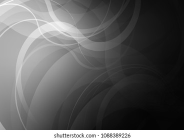 Dark Silver, Gray vector pattern with bent ribbons. Glitter abstract illustration with wry lines. Textured wave pattern for backgrounds.