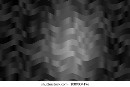 Dark Silver, Gray vector pattern with bent ribbons. An elegant bright illustration with gradient. Brand-new design for your ads, poster, banner.