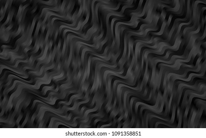 Dark Silver, Gray vector pattern with bent ribbons. Blurred geometric sample with gradient bubbles.  Marble style for your business design.