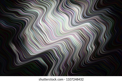 Dark Silver, Gray vector pattern with wavy lines. Modern gradient abstract illustration with bandy lines. The elegant pattern for brand book.