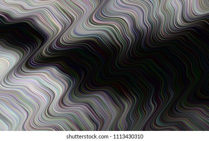 Dark Silver, Gray vector pattern with liquid shapes. Modern gradient abstract illustration with bandy lines. Textured wave pattern for backgrounds.