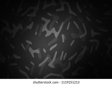 Dark Silver, Gray vector pattern with bubble shapes. Shining illustration, which consist of blurred lines, circles. Marble style for your business design.