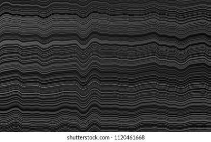 Dark Silver, Gray vector pattern with waves shapes. Blurred geometric sample with gradient waves.  A completely new marble design for your business.