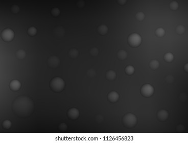 Dark Silver, Gray vector pattern with spheres. Glitter abstract illustration with blurred drops of rain. New design for ad, poster, banner of your website.