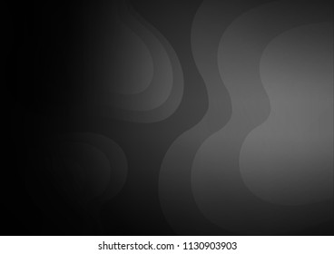 Dark Silver, Gray vector pattern with lines, ovals. Shining crooked illustration in marble style. Brand new design for your ads, poster, banner.