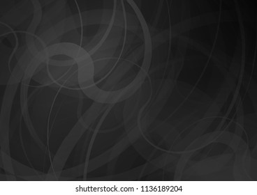 Dark Silver, Gray vector pattern with lava shapes. Modern gradient abstract illustration with bandy lines. Brand new design for your ads, poster, banner.
