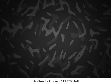 Dark Silver, Gray vector pattern with lamp shapes. Blurred geometric sample with gradient bubbles.  Textured wave pattern for backgrounds.