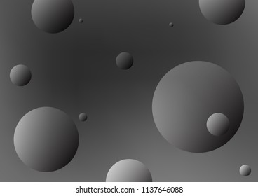 Dark Silver, Gray vector pattern with spheres. Blurred decorative design in abstract style with bubbles. Completely new template for your brand book.