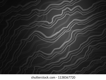 Dark Silver, Gray vector pattern with bent ribbons. Geometric illustration in marble style with gradient.  A completely new marble design for your business.
