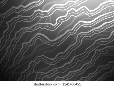 Dark Silver, Gray vector pattern with bent ribbons. Geometric illustration in marble style with gradient.  Pattern for your business design.