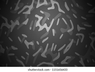 Dark Silver, Gray vector pattern with lava shapes. Glitter abstract illustration with wry lines. A completely new template for your business design.