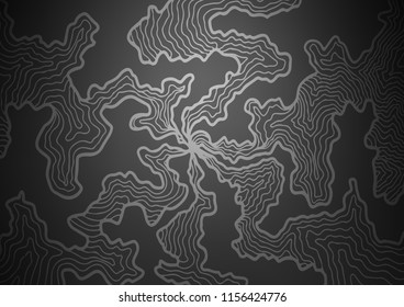 Dark Silver, Gray vector pattern with curved circles. A completely new color illustration in marble style. The elegant pattern for brand book.