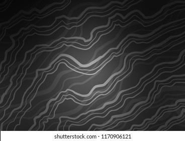 Dark Silver, Gray vector pattern with bent ribbons. Blurred geometric sample with gradient bubbles.  A completely new marble design for your business.