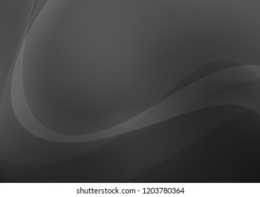Dark Silver, Gray vector pattern with lines, ovals. Creative illustration in halftone marble style with gradient. A completely new template for your business design.