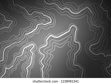 Dark Silver, Gray vector pattern with lines, ovals. Blurred geometric sample with gradient bubbles.  Marble style for your business design.