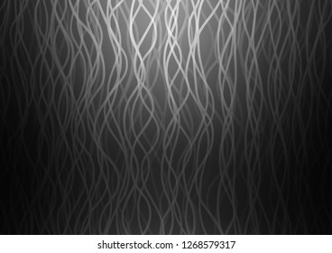 Dark Silver, Gray vector pattern with lines, ovals. Glitter abstract illustration with wry lines. A completely new template for your business design.