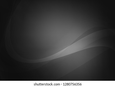 Dark Silver, Gray vector pattern with curved circles. Blurred geometric sample with gradient bubbles.  The best blurred design for your business.