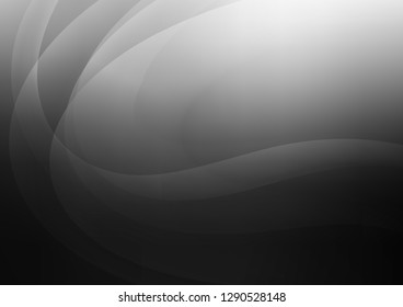 Dark Silver, Gray vector pattern with lava shapes. Modern gradient abstract illustration with bandy lines. The elegant pattern for brand book.