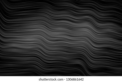 Dark Silver, Gray vector pattern with lines, ovals. A completely new color illustration in marble style. Textured wave pattern for backgrounds.