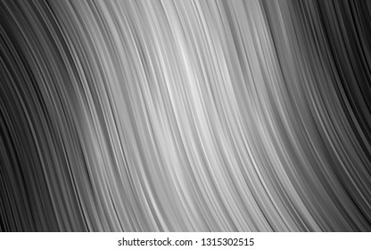 Dark Silver, Gray vector pattern with lines, ovals. An elegant bright illustration with gradient. Marble style for your business design.