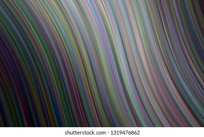 Dark Silver, Gray vector pattern with bent ribbons. Shining illustration, which consist of blurred lines, circles. Marble design for your web site.