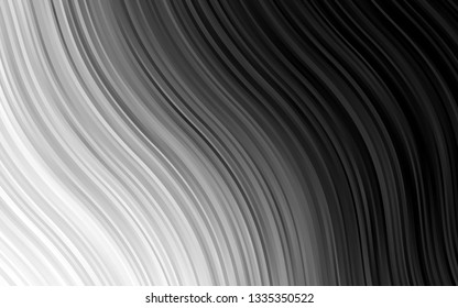 Dark Silver, Gray vector pattern with lines, ovals. Shining crooked illustration in marble style. A completely new marble design for your business.