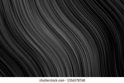 Dark Silver, Gray vector pattern with lines, ovals. A completely new color illustration in marble style. Textured wave pattern for backgrounds.