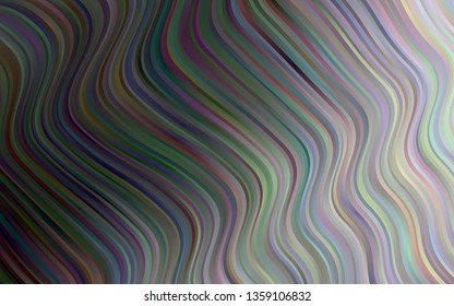 Dark Silver, Gray vector pattern with lines, ovals. Creative illustration in halftone marble style with gradient. The best blurred design for your business.