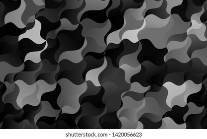Dark Silver, Gray vector pattern with curved circles. Brand new colored illustration in marble style with gradient. Marble design for your web site.