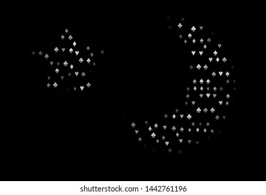 Dark Silver, Gray vector pattern with symbol of cards. Illustration with set of hearts, spades, clubs, diamonds. Pattern for leaflets of poker games, events.
