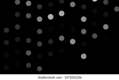 Dark Silver, Gray vector pattern with spheres. Glitter abstract illustration with blurred drops of rain. Pattern for beautiful websites.