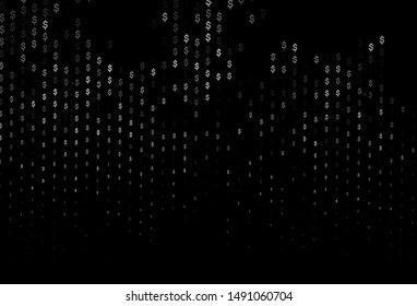Dark Silver, Gray vector pattern with dollar, USD, usa. Modern abstract illustration with symbols of money. Best design for your ad, poster, banner of money.
