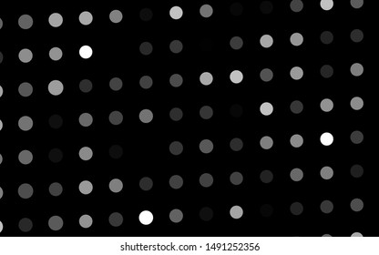 Dark Silver, Gray vector pattern with spheres. Glitter abstract illustration with blurred drops of rain. Pattern for ads, booklets.