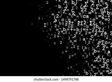 Dark Silver, Gray vector pattern with arithmetic signs. Illustration with Numeral symbols on abstract template. Smart design for your university promotion.