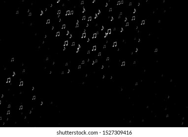 Dark Silver, Gray vector pattern with music elements. Isolated colorful music keys on abstract background. Template for fasion magazines.