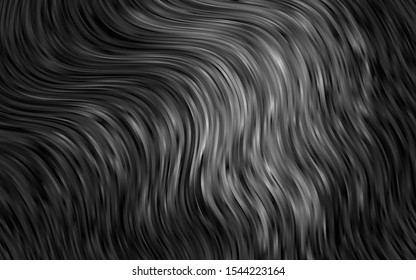 Dark Silver, Gray vector pattern with curved circles. Creative illustration in halftone marble style with gradient. Textured wave pattern for backgrounds.