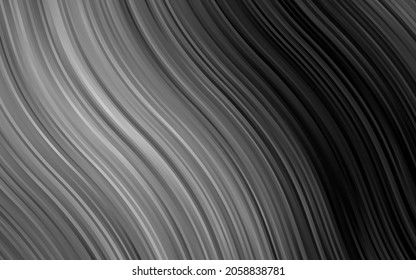 Dark Silver, Gray vector pattern with lines, ovals. Creative illustration in halftone marble style with gradient. Brand new design for your ads, poster, banner.