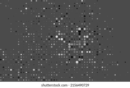 Dark Silver, Gray vector pattern with spheres. Glitter abstract illustration with blurred drops of rain. Template for your brand book.