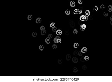 Dark Silver, Gray vector pattern with spheres. Beautiful colored illustration with blurred circles in nature style. Pattern of water, rain drops.