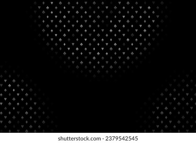 Dark silver, gray vector pattern with symbol of cards. Colored illustration with hearts, spades, clubs, diamonds. Pattern for leaflets of poker games, events.